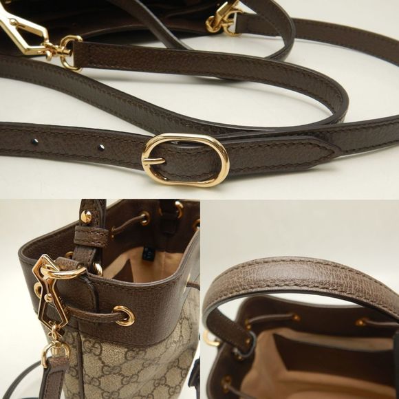 GUCCI Ophidia Small Bucket 550621 Shoulder Bag GG Supreme Canvas Beige Brown - Picture 6 of 10